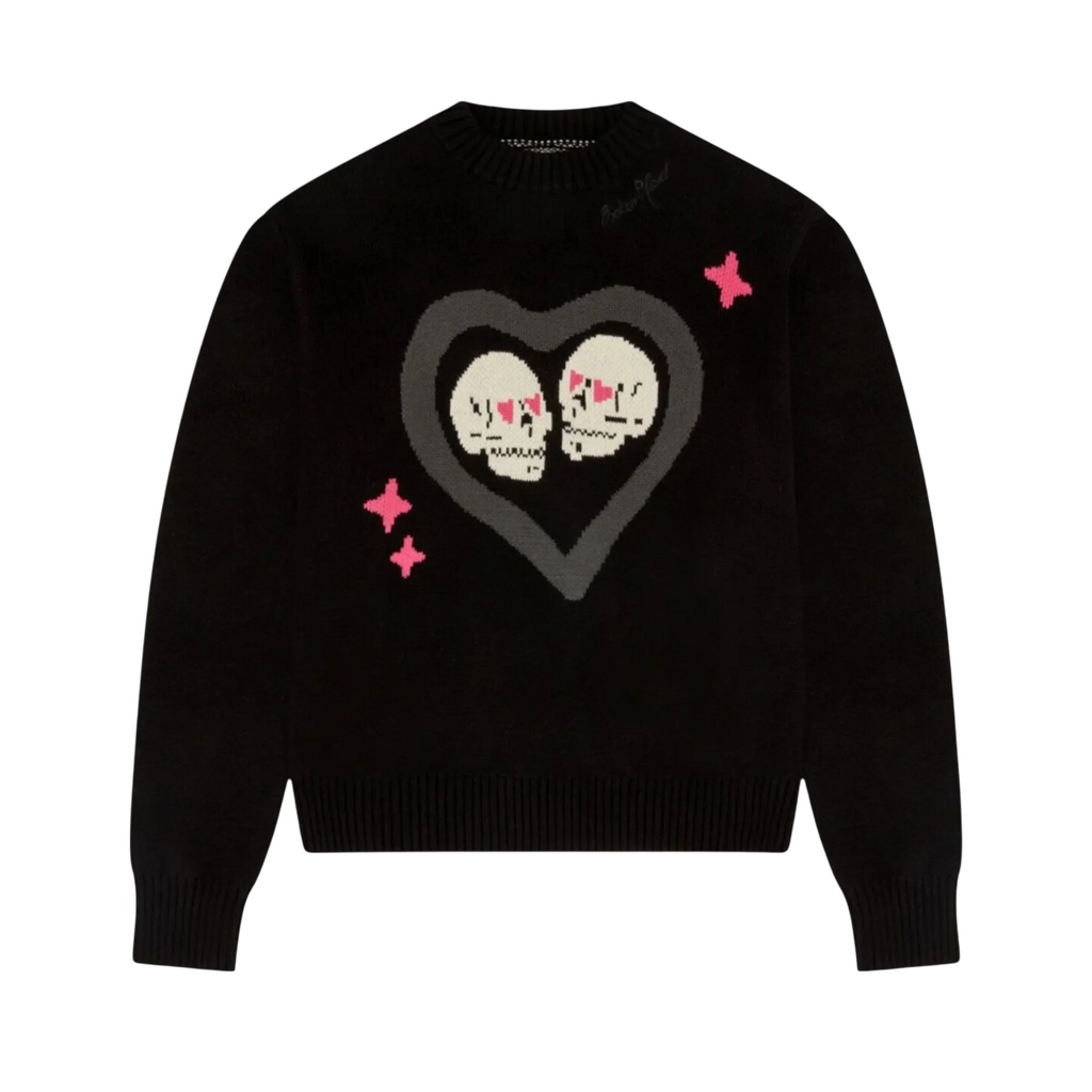 Broken Planet Hearts Are Made To Be Broken Midnight Black Knit Sweatshirt