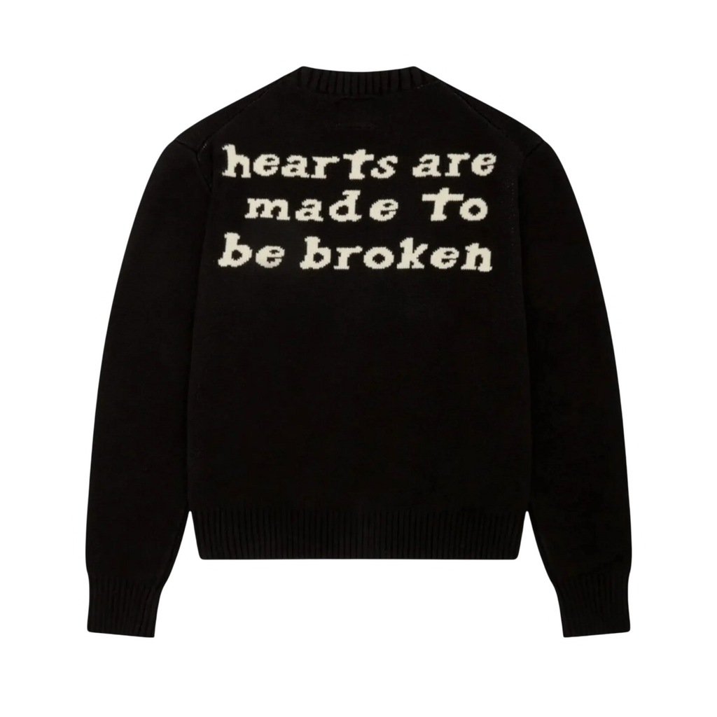 Broken Planet Hearts Are Made To Be Broken Midnight Black Knit Sweatshirt