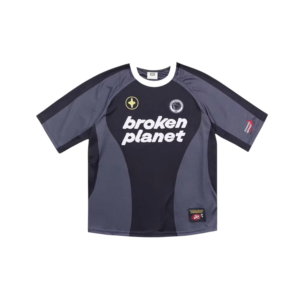 Broken Planet Football Jersey Black Grey