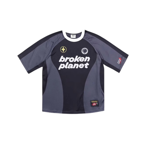 Broken Planet Football Jersey Black Grey
