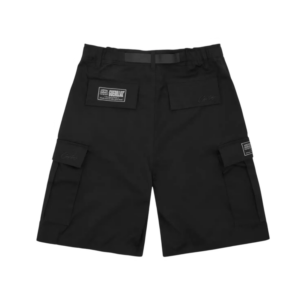 Corteiz Alcatraz Cargo Shorts Triple Black