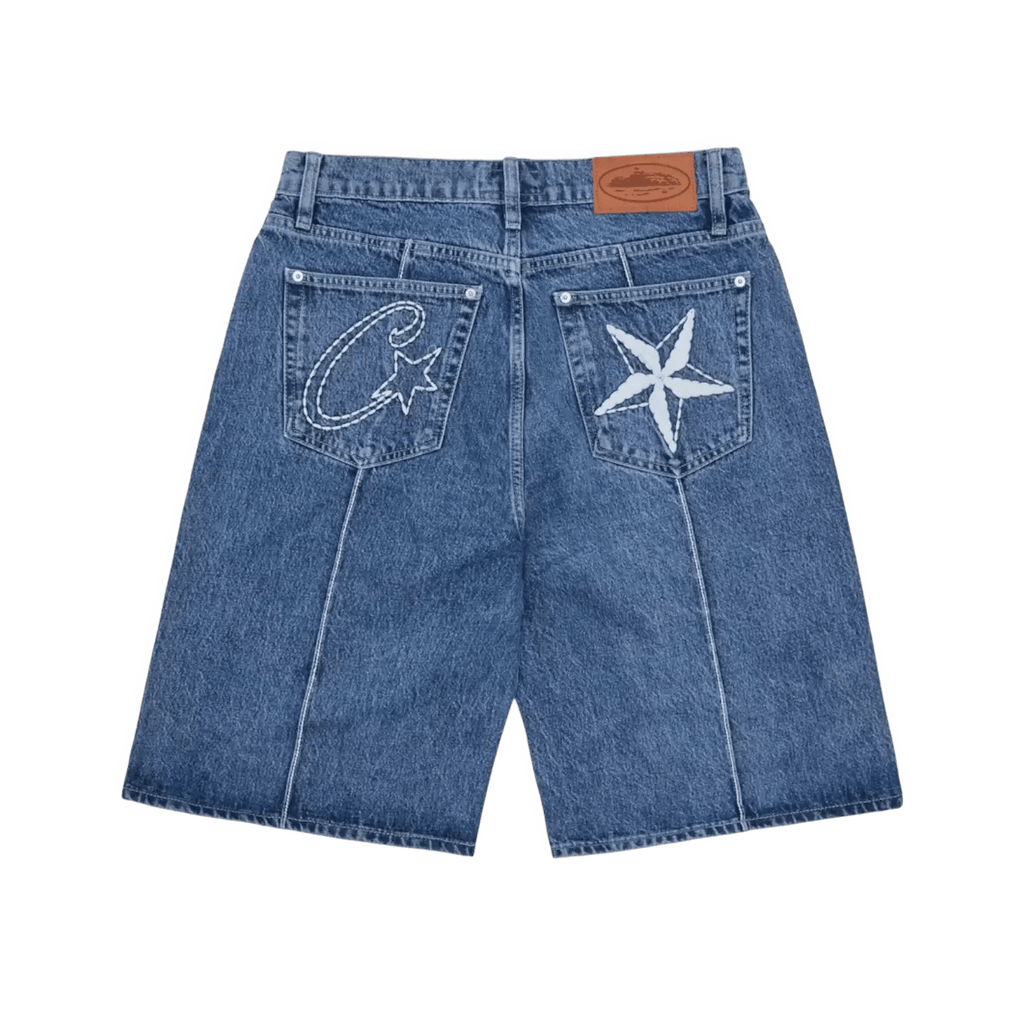 Corteiz C-Star Denim Jorts Faded Blue
