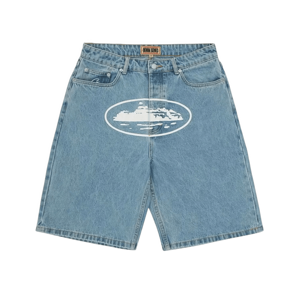 Corteiz Baggy Denim Shorts Stonewash