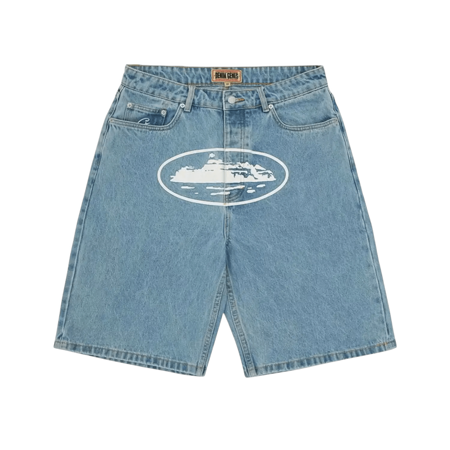 Corteiz Baggy Denim Shorts Stonewash
