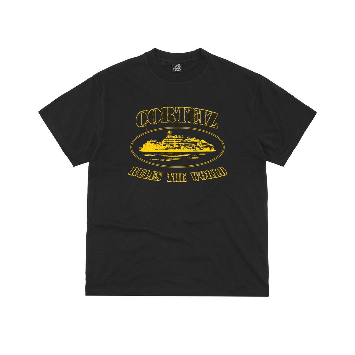 Corteiz Glow In The Dark OG Alcatraz Tee Black Yellow