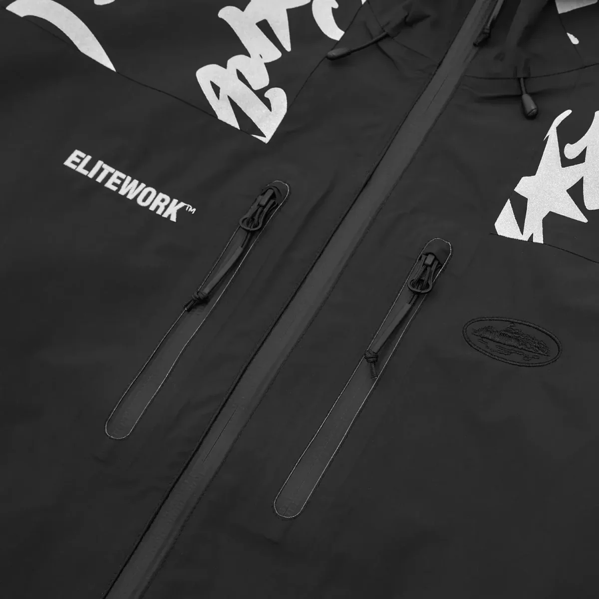 Corteiz Elitework Waterproof Shell Jacket [Black]