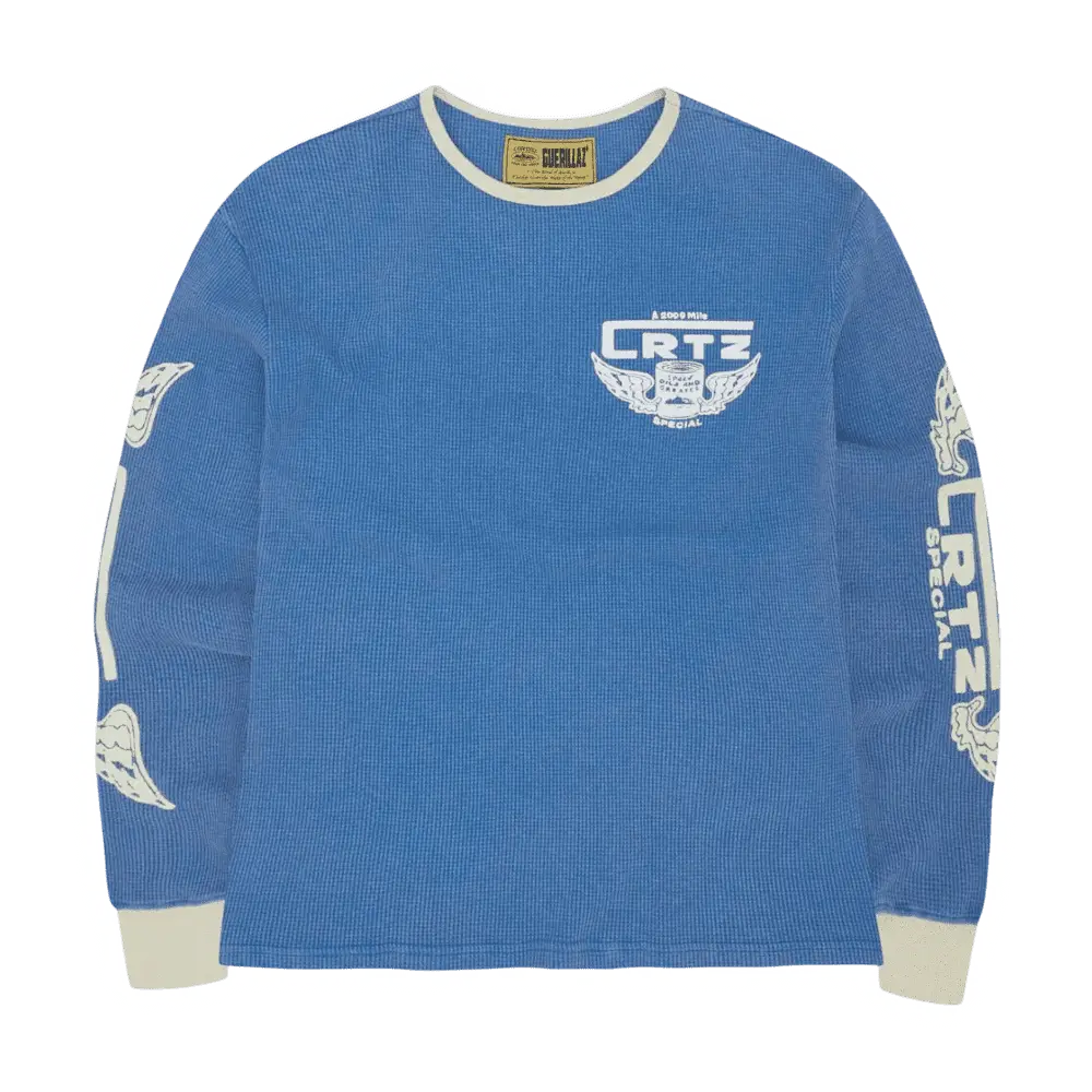 Corteiz Gasolina Waffle Longsleeve Blue