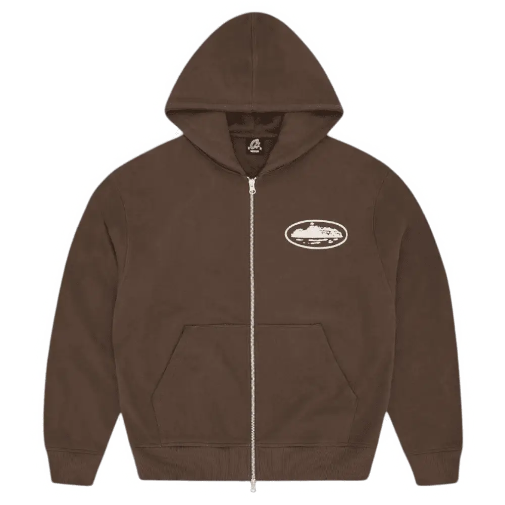 CORTEIZ ISLAND PUFF PRINT ZIP HOODIE [BROWN]