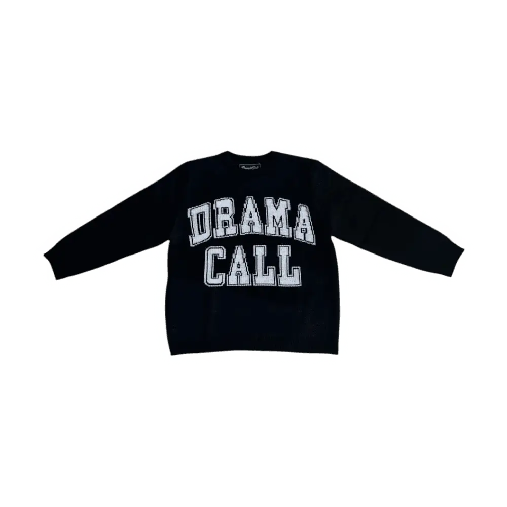 Drama Call Black White Knit Sweatshirt