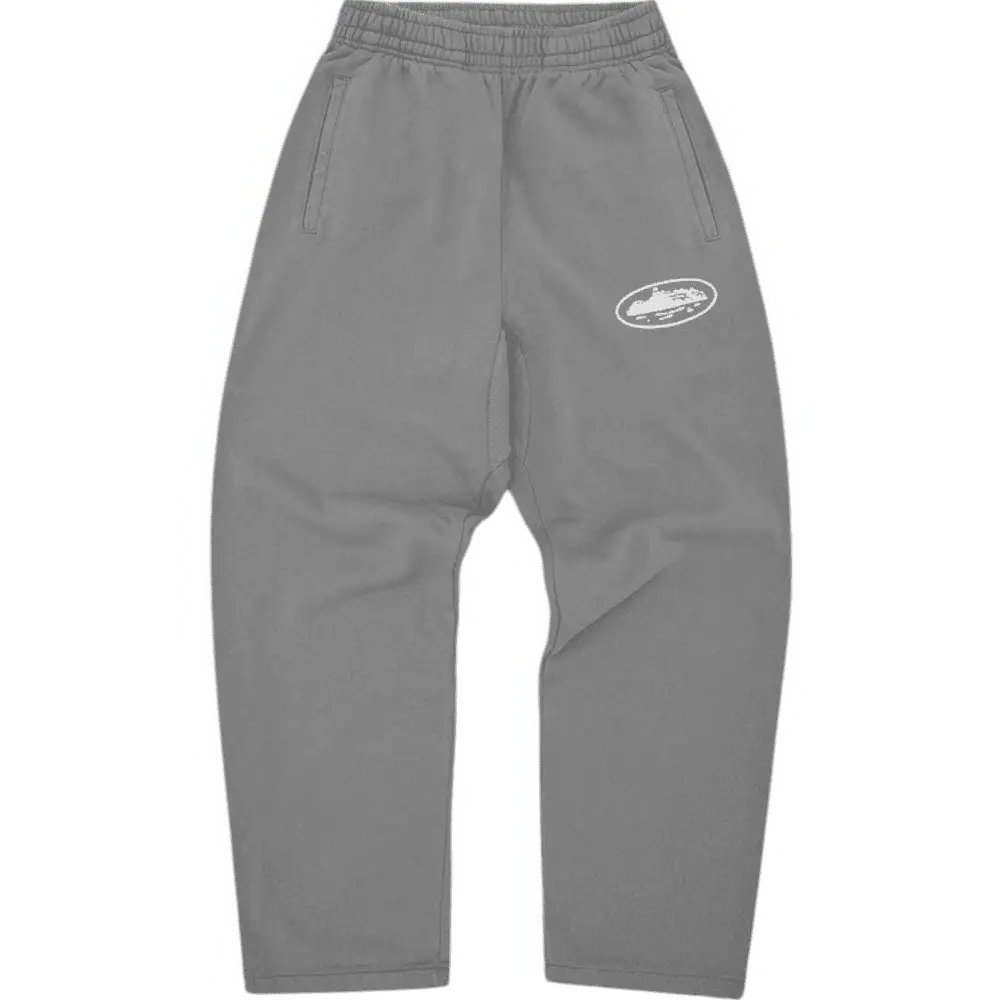 Corteiz Island Puff Print Open Hem Pant [Gully Grey]