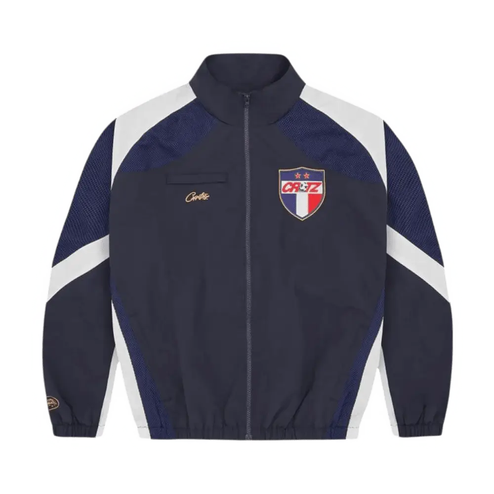 Corteiz Olympic Shuku Francais Jacket Navy White