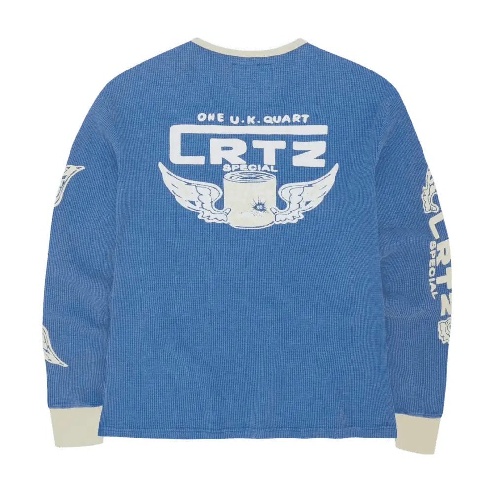 Corteiz Gasolina Waffle Longsleeve Blue