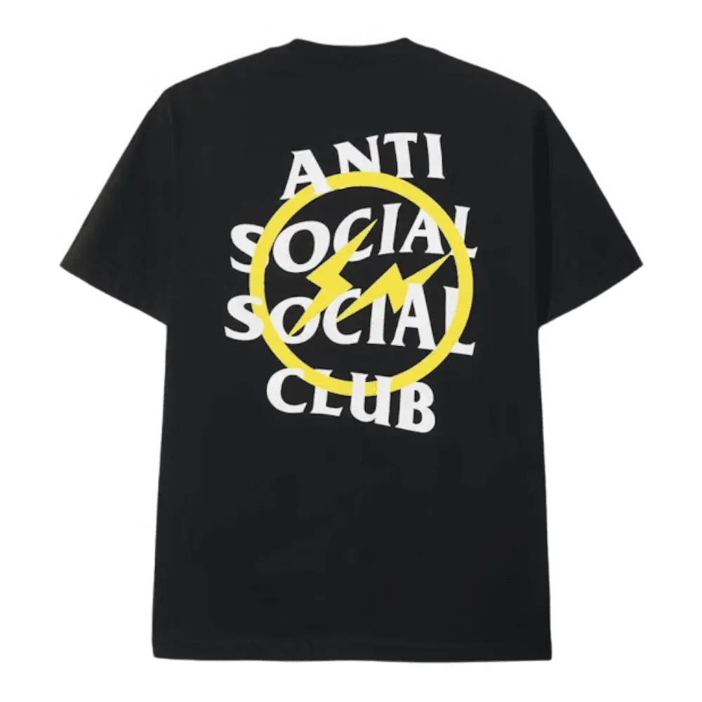 Anti Social Social Club x Fragment Design Yellow Bolt Tee [Black]