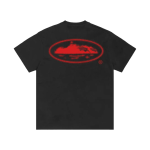 Corteiz Halftone Island Tee Black Red
