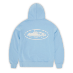 Corteiz Island Puff Print Zip Hoodie Baby Blue - Image 2
