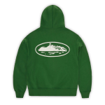 Corteiz Island Puff Print Zip Hoodie Green