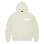 Corteiz Island Puff Print Zip Hoodie Off White