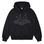 Broken Planet Zip-Up Hoodie Midnight Black