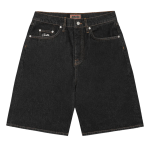 Corteiz Crest Chainstitch Denim Short Washed Black