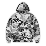 Corteiz Island Puff Print Zip Hoodie Arctic Camo