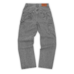 Corteiz Embossed C-Star Denim Work Pant Grey