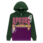 Sp5der Campers Field Zip Up Hoodie Green