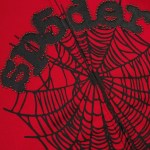 Sp5der OG Web Studded Zip Hoodie Red