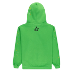 Sp5der Punk V2 Rhinestone Hoodie Bright Green