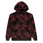 Sp5der Star Plaid Full Zip Hoodie Black