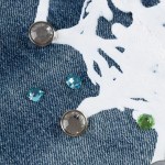 Sp5der Web Stone Denim Shorts Light Blue Wash