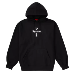 Supreme Cross Box Logo Hooded Sweatshirt Black