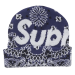 Supreme Bandana Big Logo Beanie (FW24) Blue