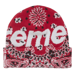 Supreme Bandana Big Logo Beanie (FW24) Red