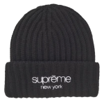 Supreme Classic Logo Chunky Ribbed Beanie (FW24) Black